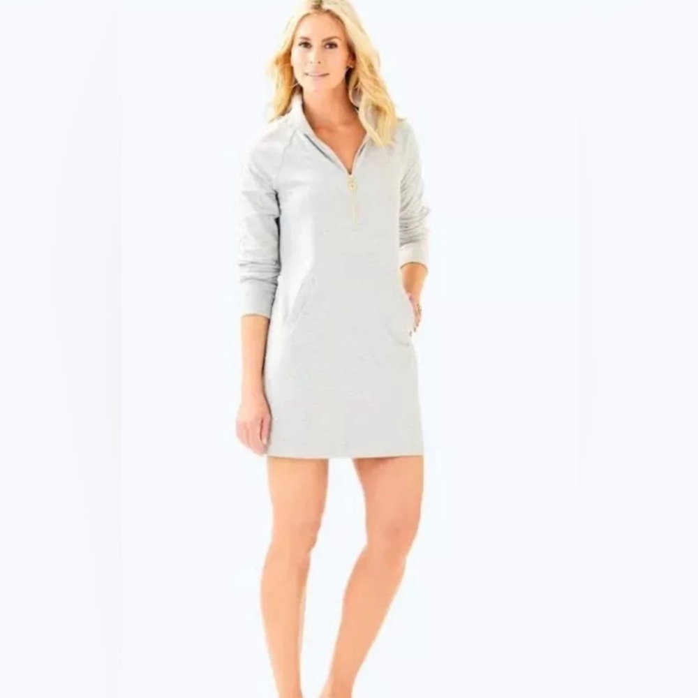 LILLY PULITZER Skipper Popover Dress - Heather Seaside Grey